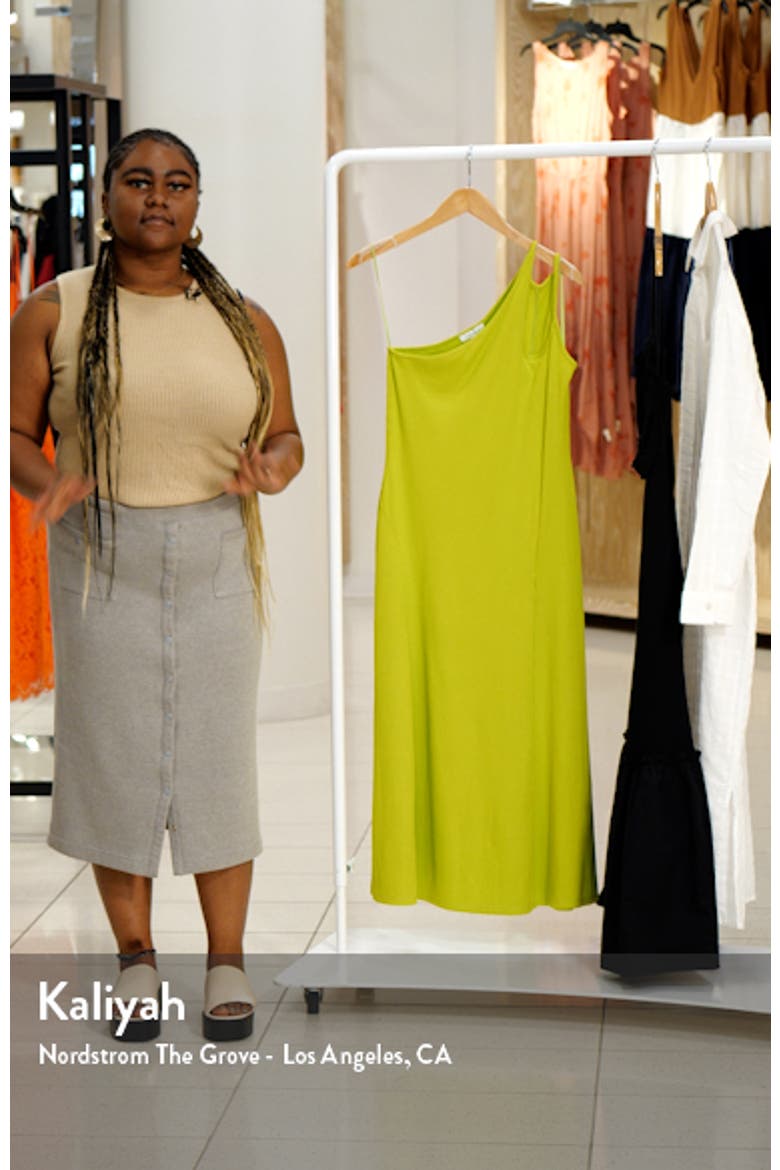 One-Shoulder Ribbed Midi Dress video