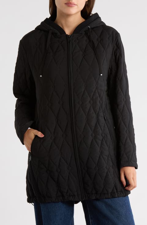 Midlength Diamond Quilted Jacket