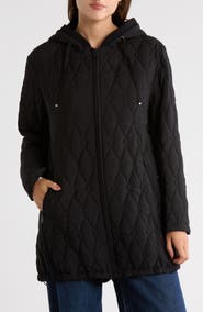 Bernardo Midlength Diamond Quilted Jacket