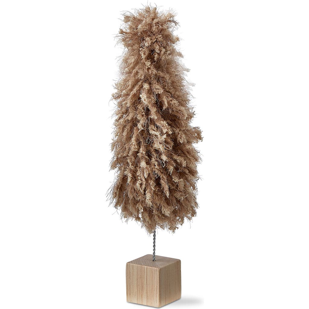Tag Minky Fleece Tree Sculpture Medium Taupe Holiday Decor In Brown