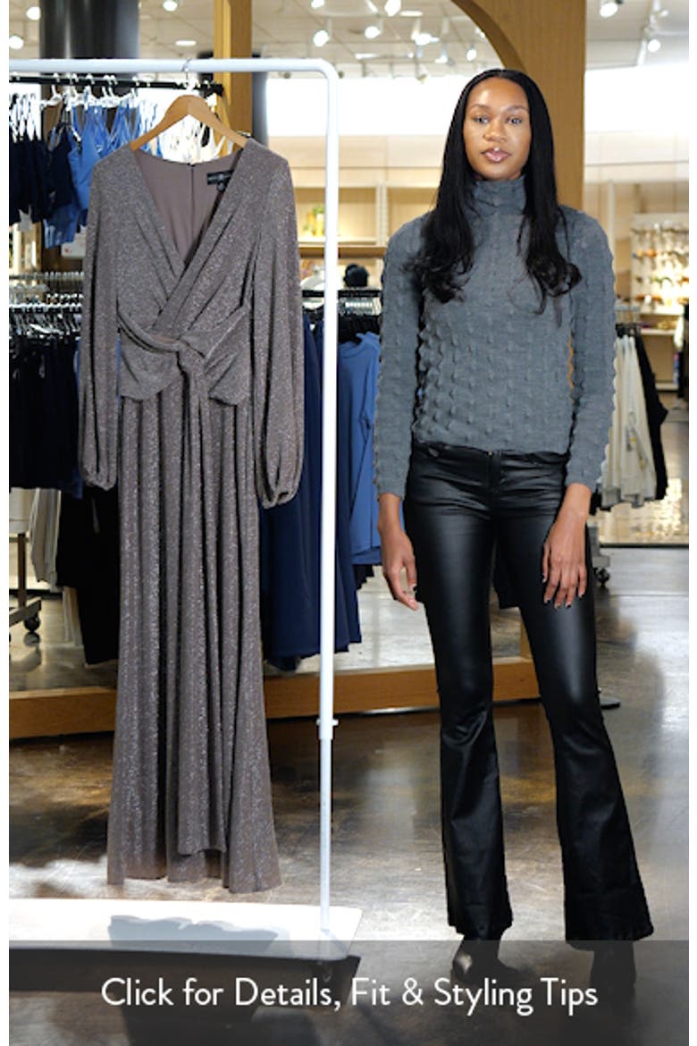 Metallic Knit Long Sleeve Gown video