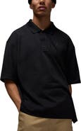Jordan Brooklyn Loose Fitting Cotton Blend Piqué Polo