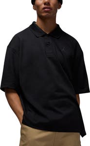 Jordan Brooklyn Loose Fitting Cotton Blend Piqué Polo