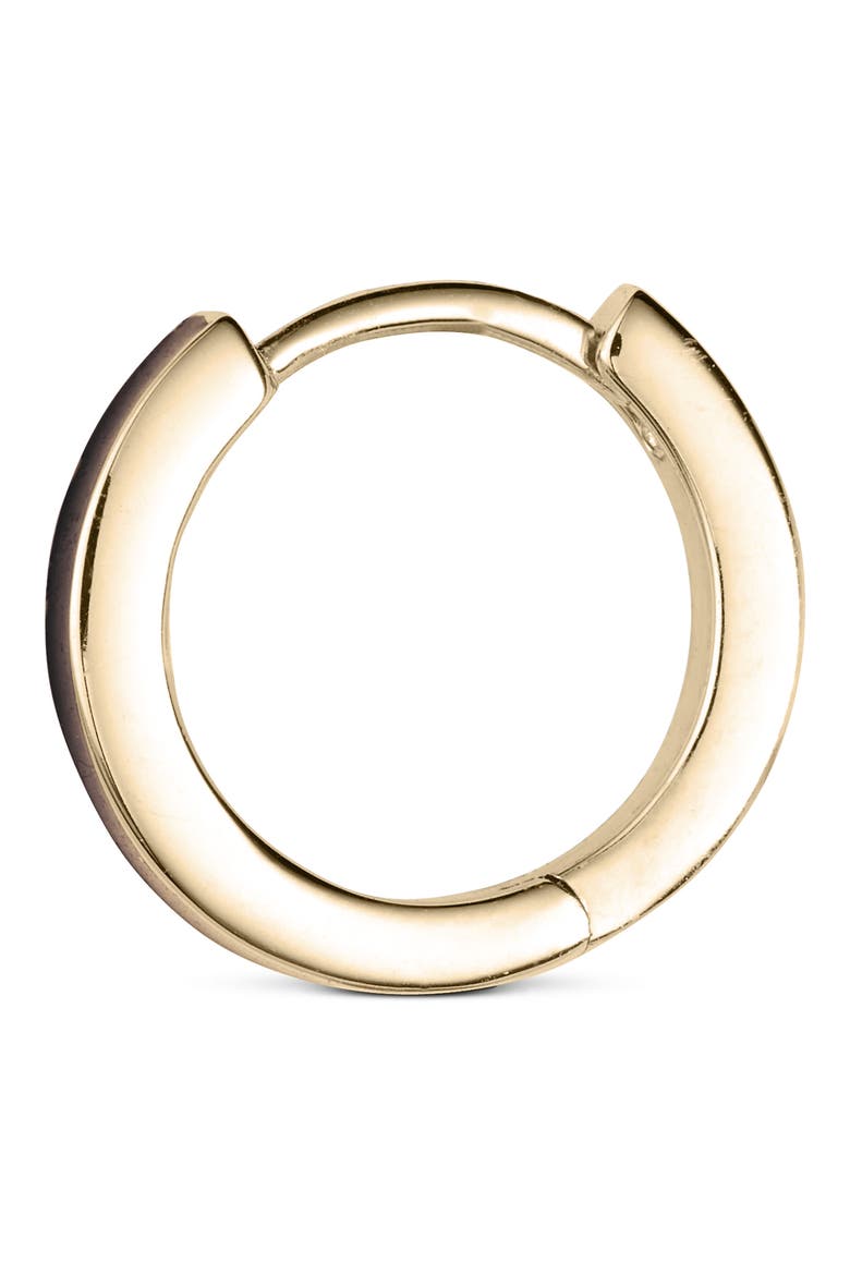Victoria Enamel Huggie Hoop Earrings, Alternate, color, BLACK ENAMEL/ YELLOW GOLD