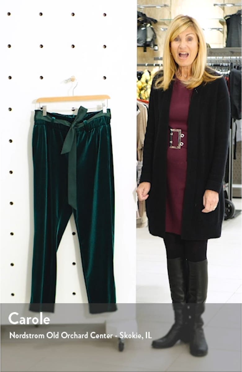 Paperbag Waist Velour Ankle Pants, sales video thumbnail