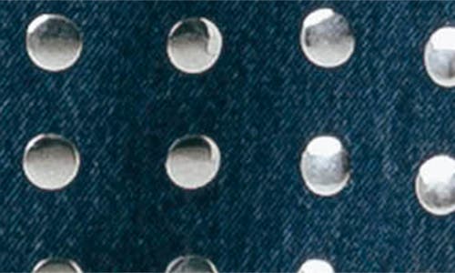 Blanknyc Franklin Studded High Waist Wide Leg Jeans In Blue