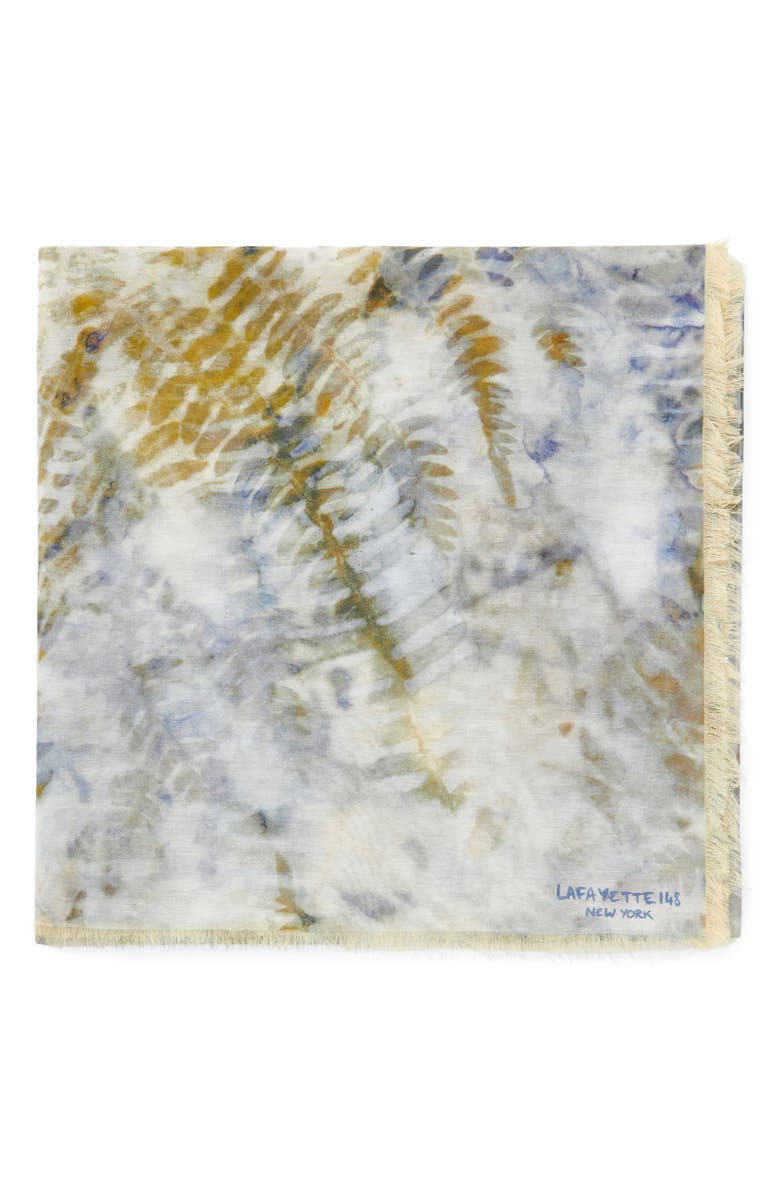 Lafayette 148 New York Fern Cotton & Silk Square Scarf, Main, color,