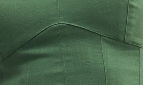 Mila Mae Strapless Stretch Cotton A-line Midi Dress In Dark Green