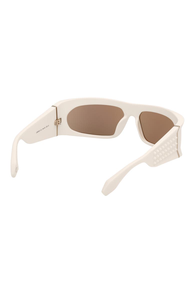 64mm Geometric Sunglasses, Alternate, color, WHITE / GOLD / ZEISS FLASH