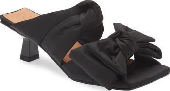 サンダル・ミュール Ganni Big Bow Kitten Pumps - Ganni - Synthetic - Black Ganni Soft Bow Kitten Heel Sandal (Women) | Nordstrom