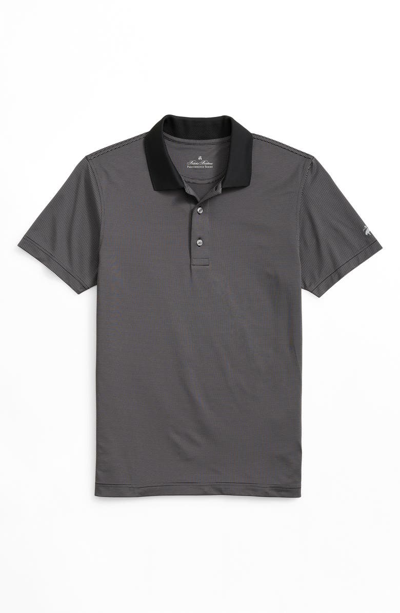 Brooks Brothers Performance Golf Polo, Main, color, Gray/ Black