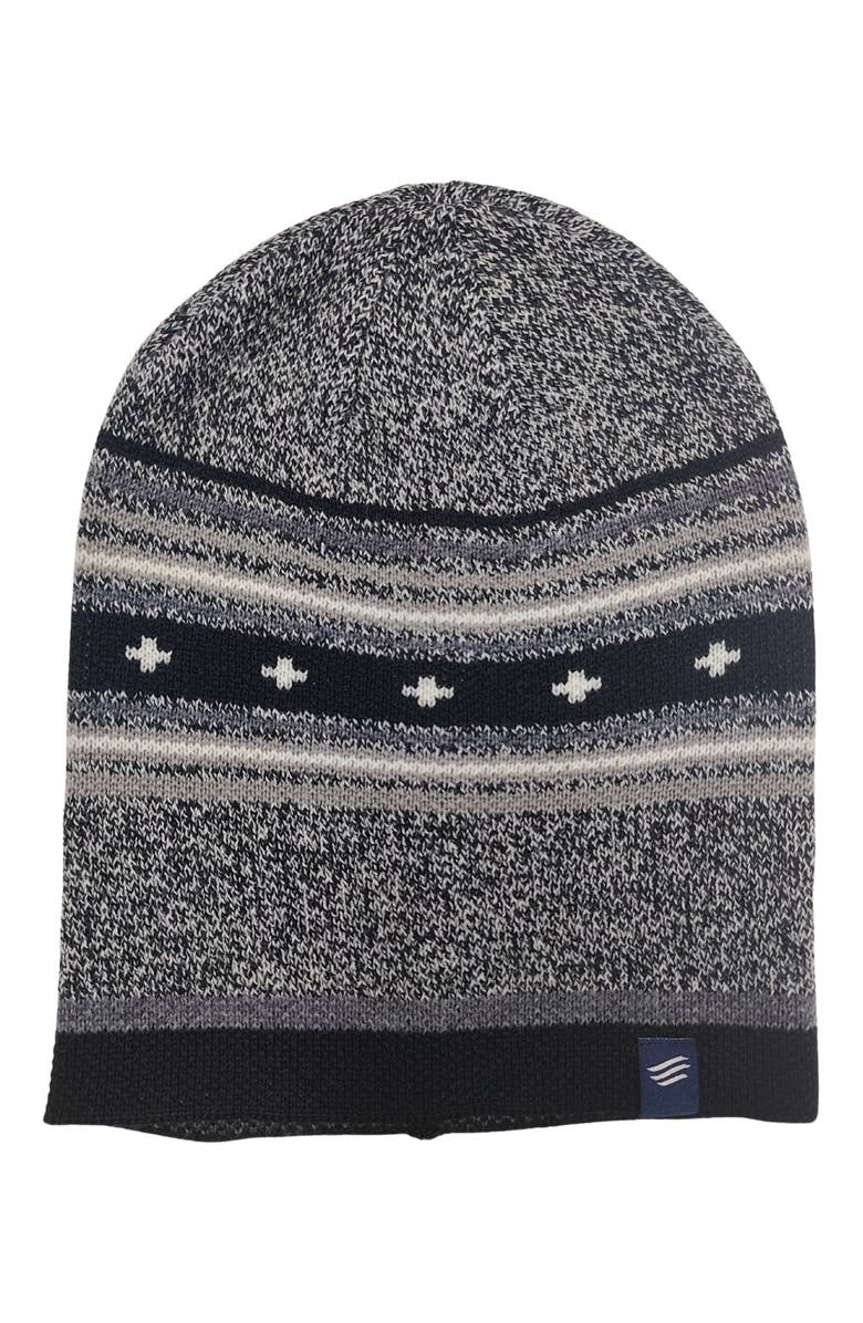 United By Blue The Merino Wool Slouchy Modern Fair Isle Beanie, Main, color, Black