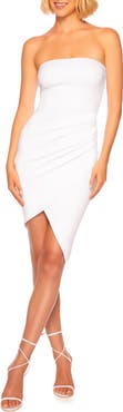 Susana Monaco Strapless Side Pleat Minidress