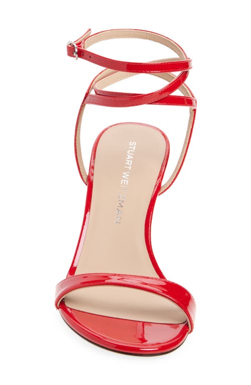 Stuart Weitzman Nudist Patent Ankle-strap Sandals