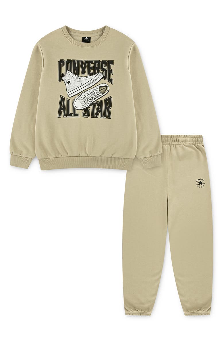 Converse Kids' All Star Fleece Graphic Sweatshirt & Joggers Set, Main, color, Converse Last Straw