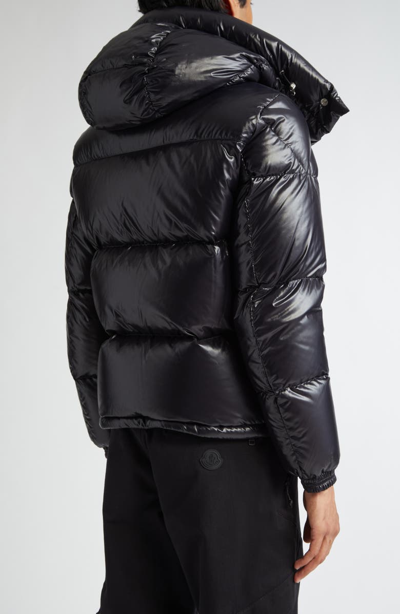 Moncler Montbeliard Short Down Jacket, Alternate, color, Black/Black