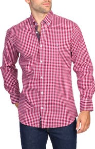 TailorByrd Regular Fit Windowpane Stretch Cotton Button-Down Shirt