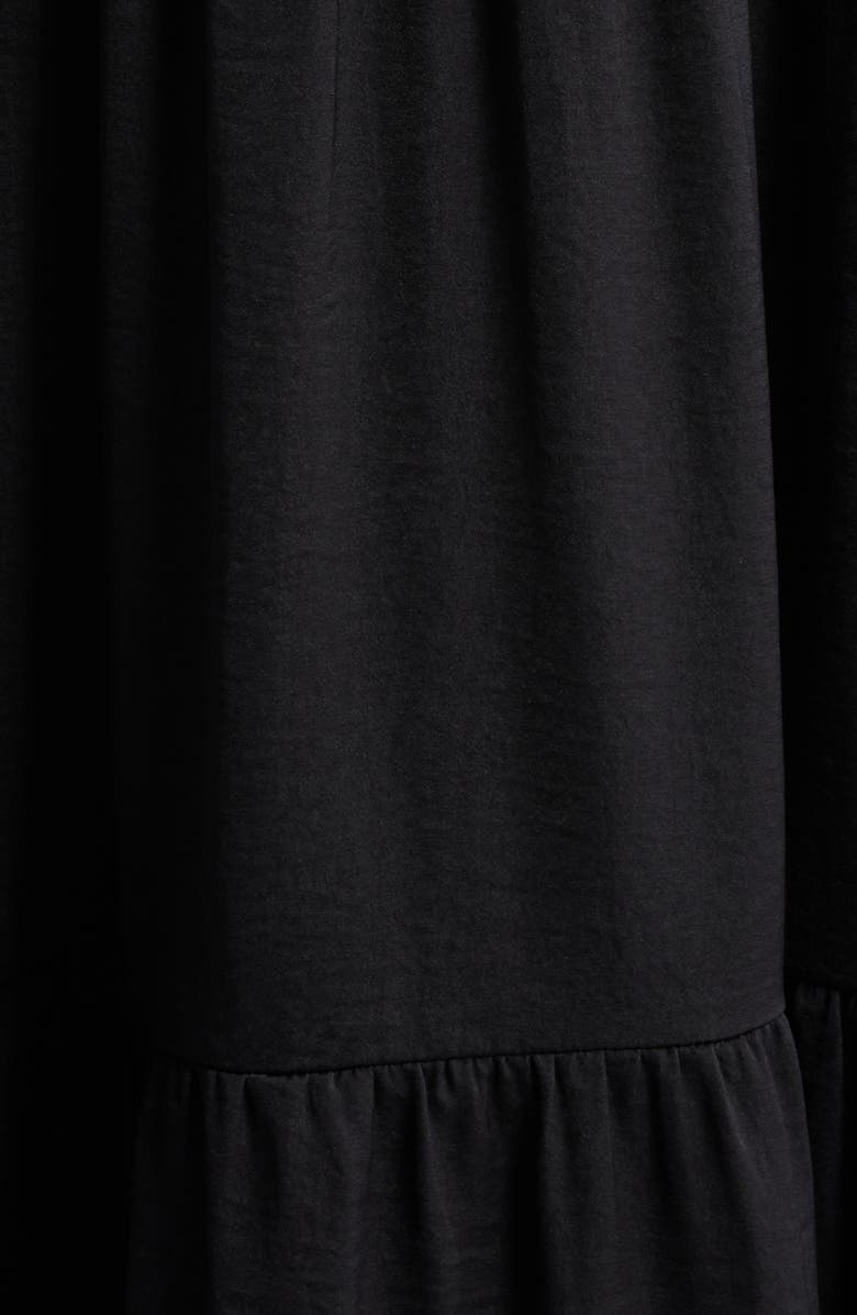 Lucky Brand Crinkle Satin Maxi Dress, Alternate, color, 001 Black