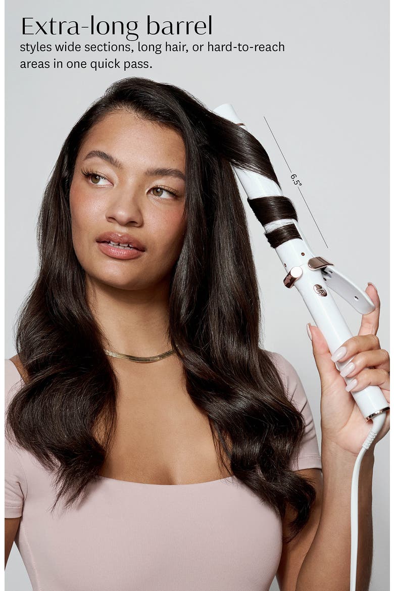 SinglePass Curl X 1.25" Ceramic Extra-Long Barrel Curling Iron, Alternate, color, WHITE