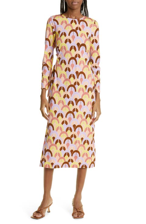 Celeste Geo Print Cutout Cotton Jersey Dress