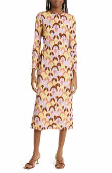 Cara Cara Celeste Geo Print Cutout Cotton Jersey Dress