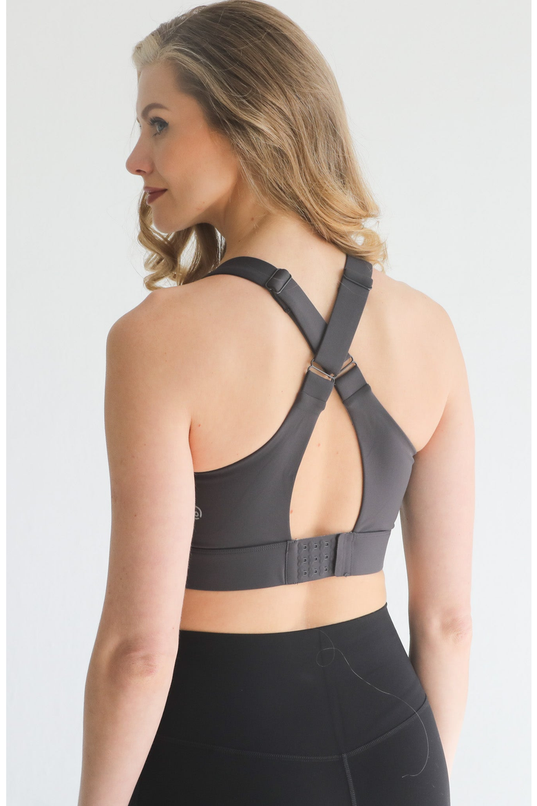 Venice 3 Ultimate Support Full Coverage Nursing and Pumping Sports Bra, Alternate, color, Steel Slate