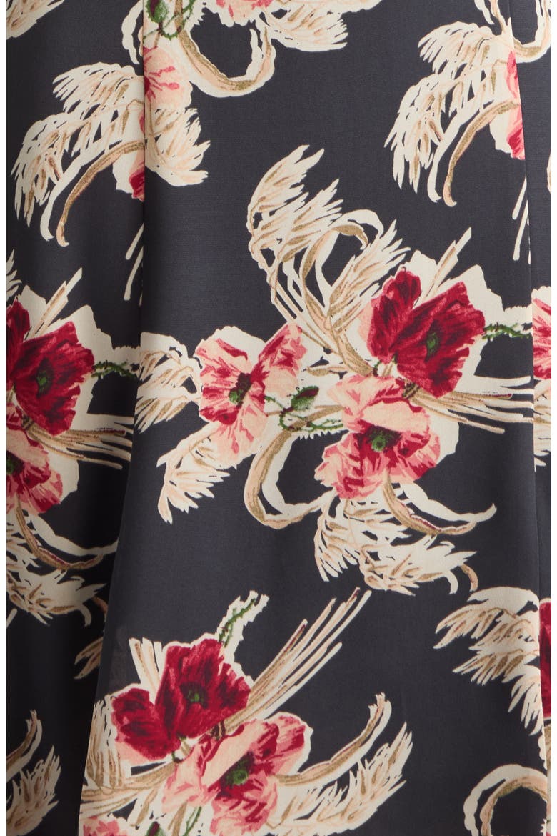 Antonetta Floral Tiered Midi Dress, Alternate, color, OBSIDIAN MULTI