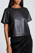 Kenneth Cole Faux Leather Crop Top