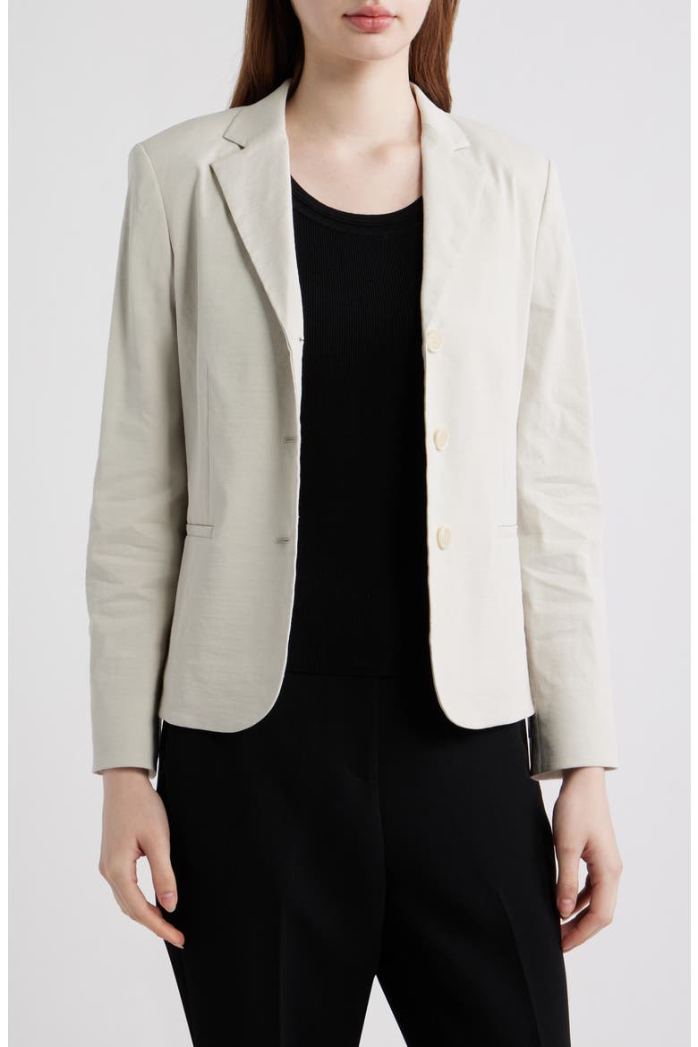 Theory Shrunken Linen Blend Jacket (Women) | Nordstrom