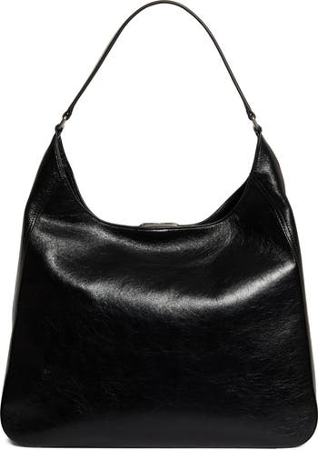 直営店☆BALENCIAGA☆ BB SOFT ミディアム HOBO バッグ/ BLACK Balenciaga Soft hobo shoulder bag | The Fashion Square
