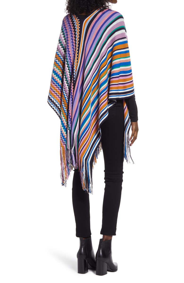 Missoni Zigzag & Stripe Wool Blend Poncho, Alternate, color,