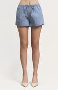 MAUDE CLUB Winow Stripe Drawstring Shorts
