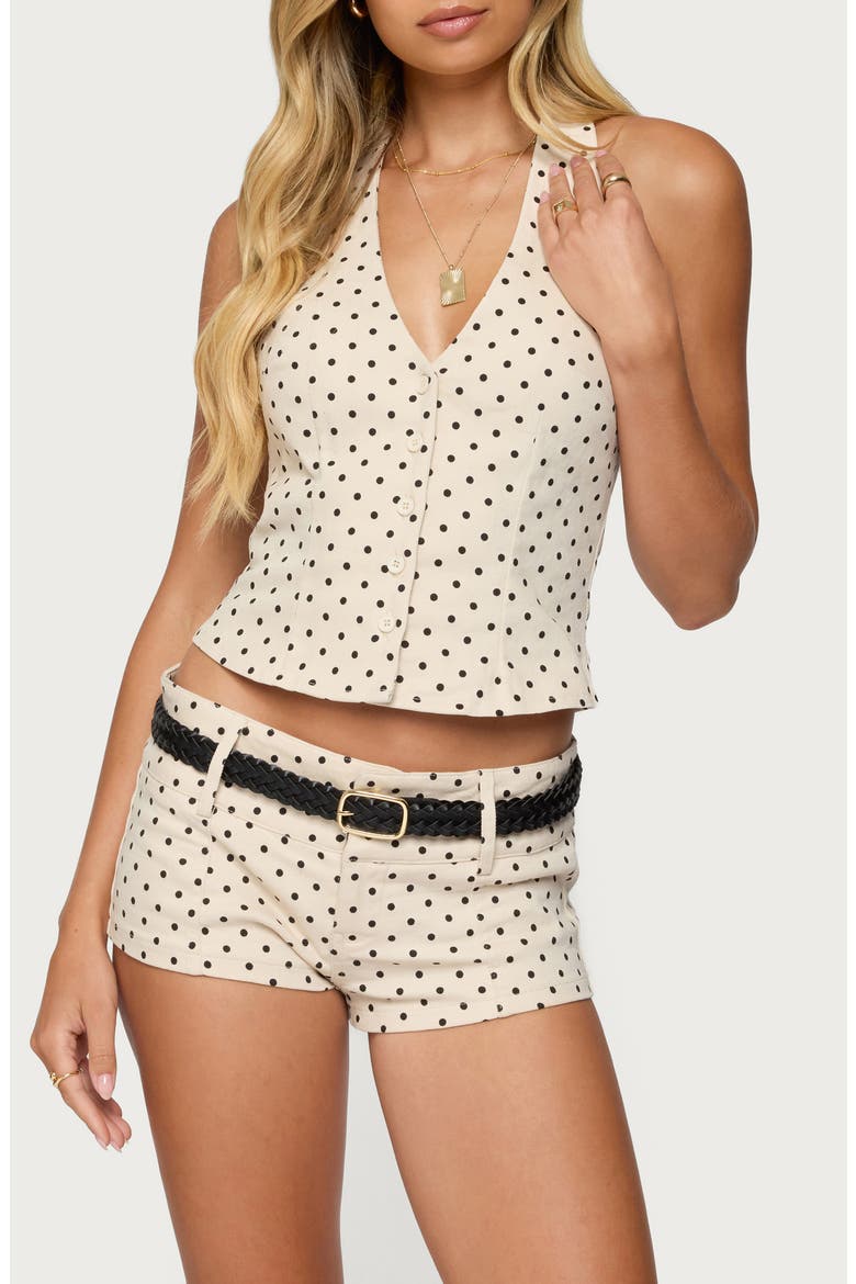 Twyla Polka Dot Halter Top, Main, color, CREAM