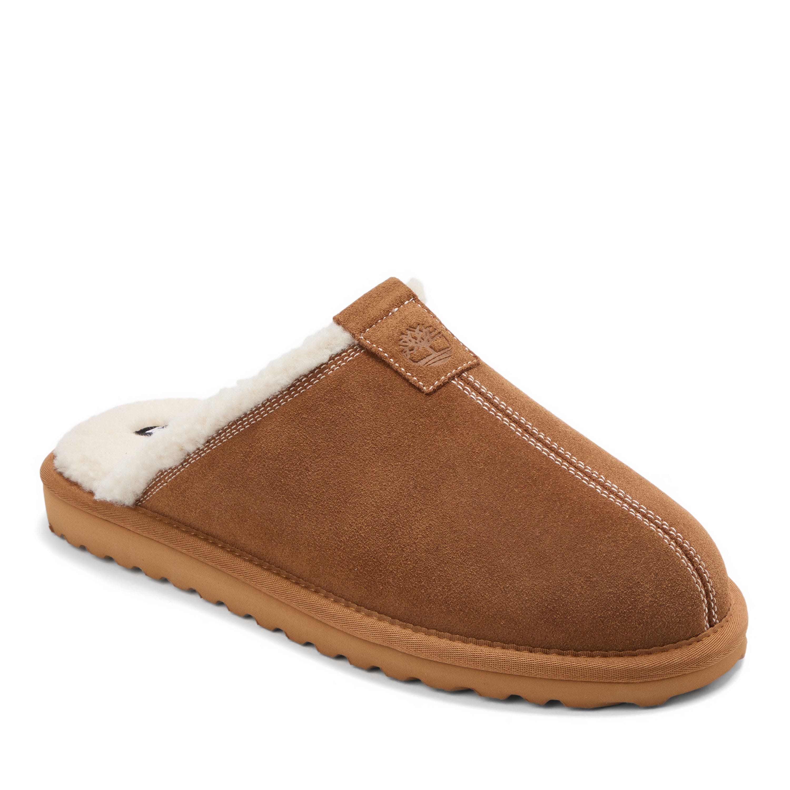 Genuine Suede Or Leather Core Scuff Slippers, Main, color, Tan