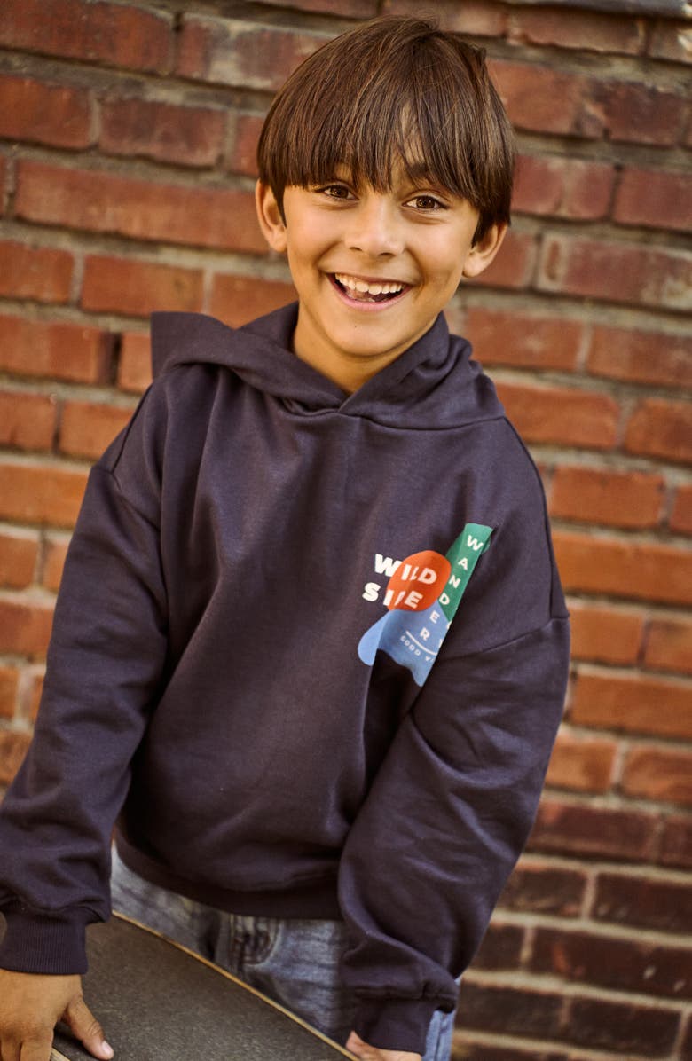 THE NEW Kids' Parvelo Oversize Hoodie, Alternate, color, Navy Blazer