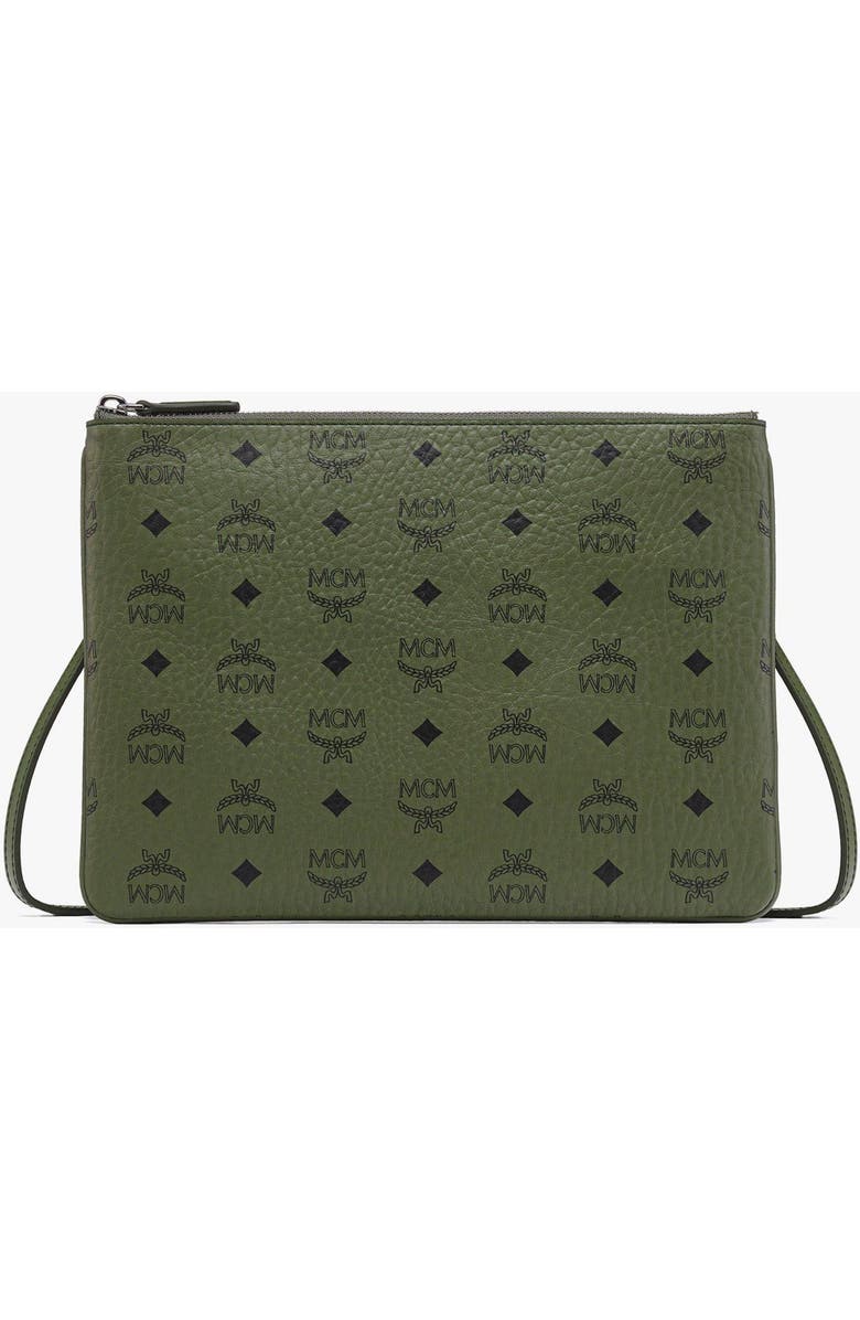 MCM Crossbody Pouch in Visetos Original, Main, color, Green