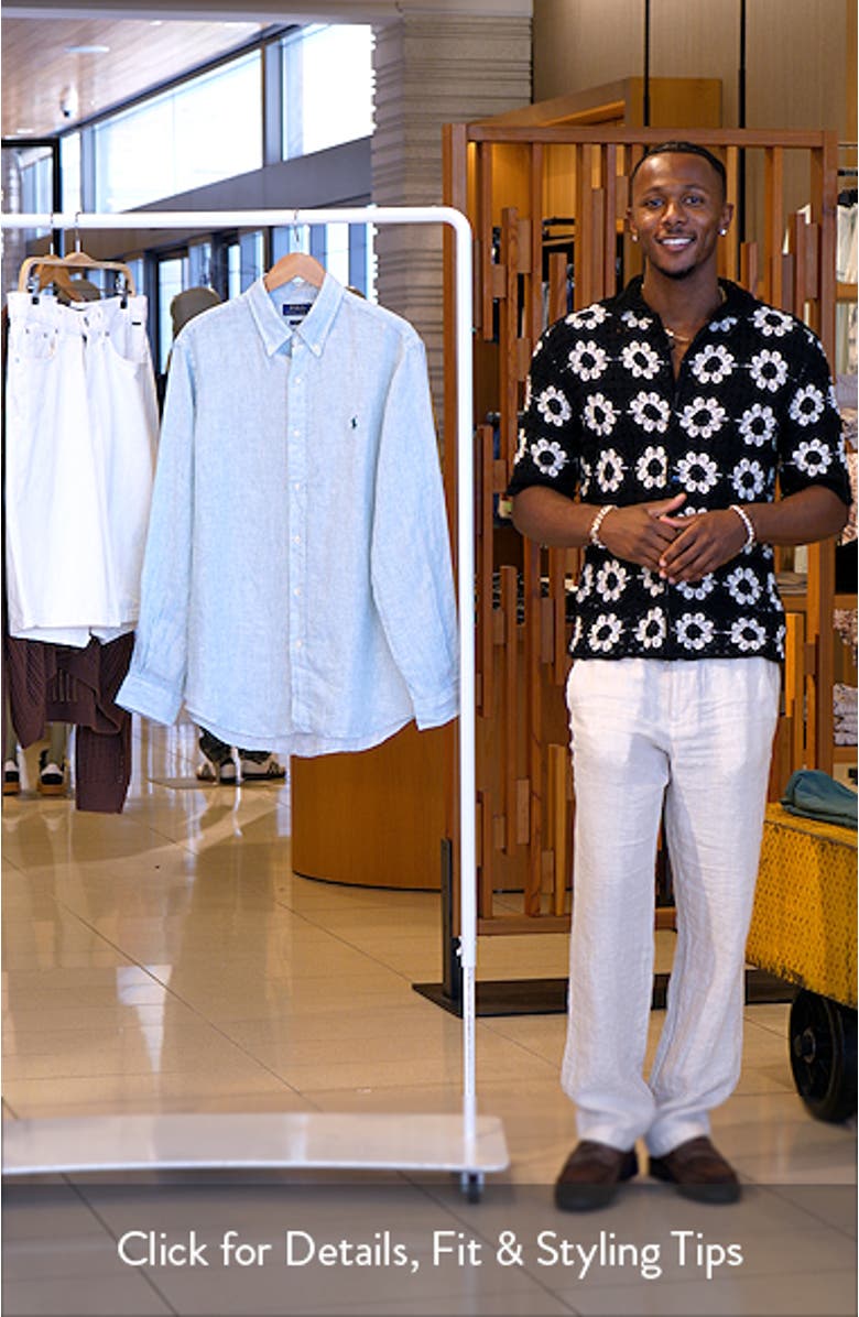 Classic Fit Stripe Linen Button-Down Shirt, sales video thumbnail