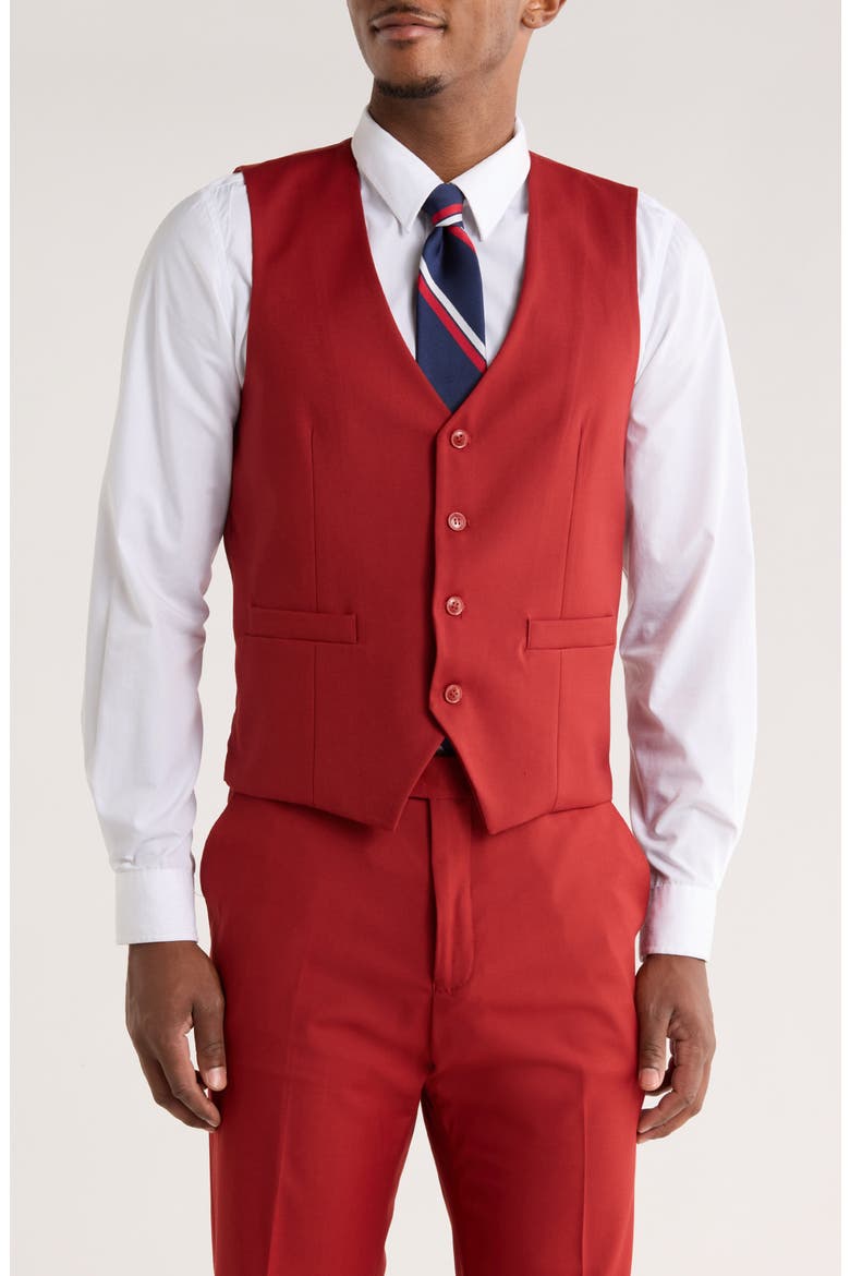 Brick Solid 3-Piece Suit, Alternate, color, BRICK