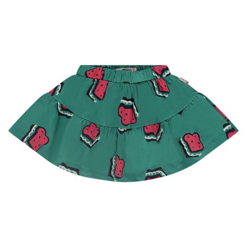 Stains And Stories By Babyface Allover Sandwich Print Tiered Skirt In Multi