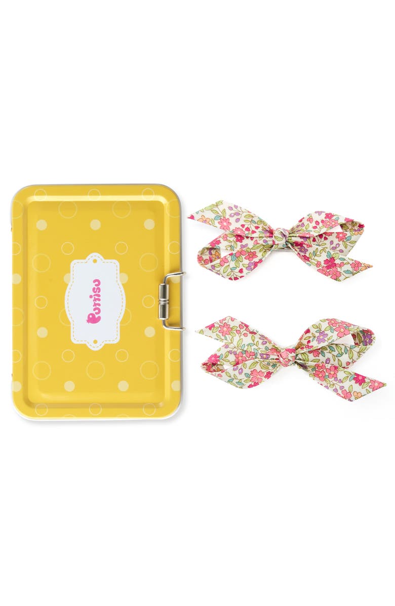 Puttisu 2pc Bow Clip Set, Main, color, Floral Garden