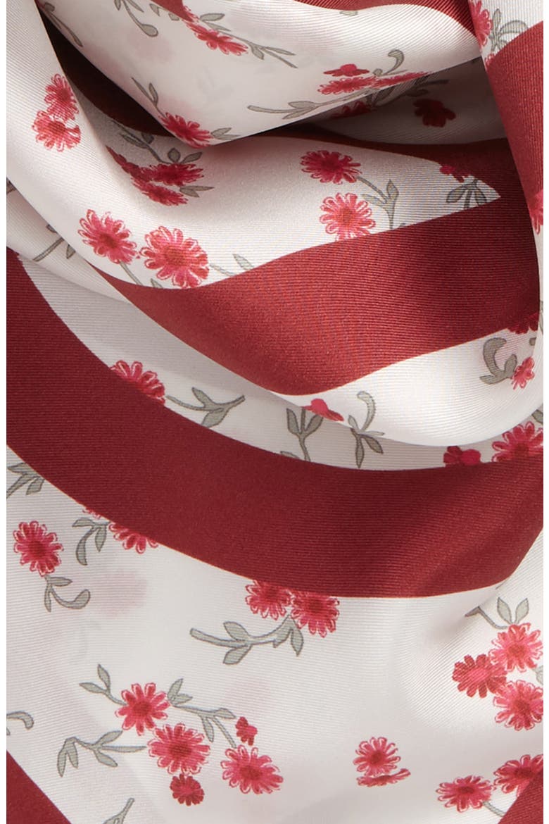 Anagram Floral Silk Scarf, Alternate, color, RED