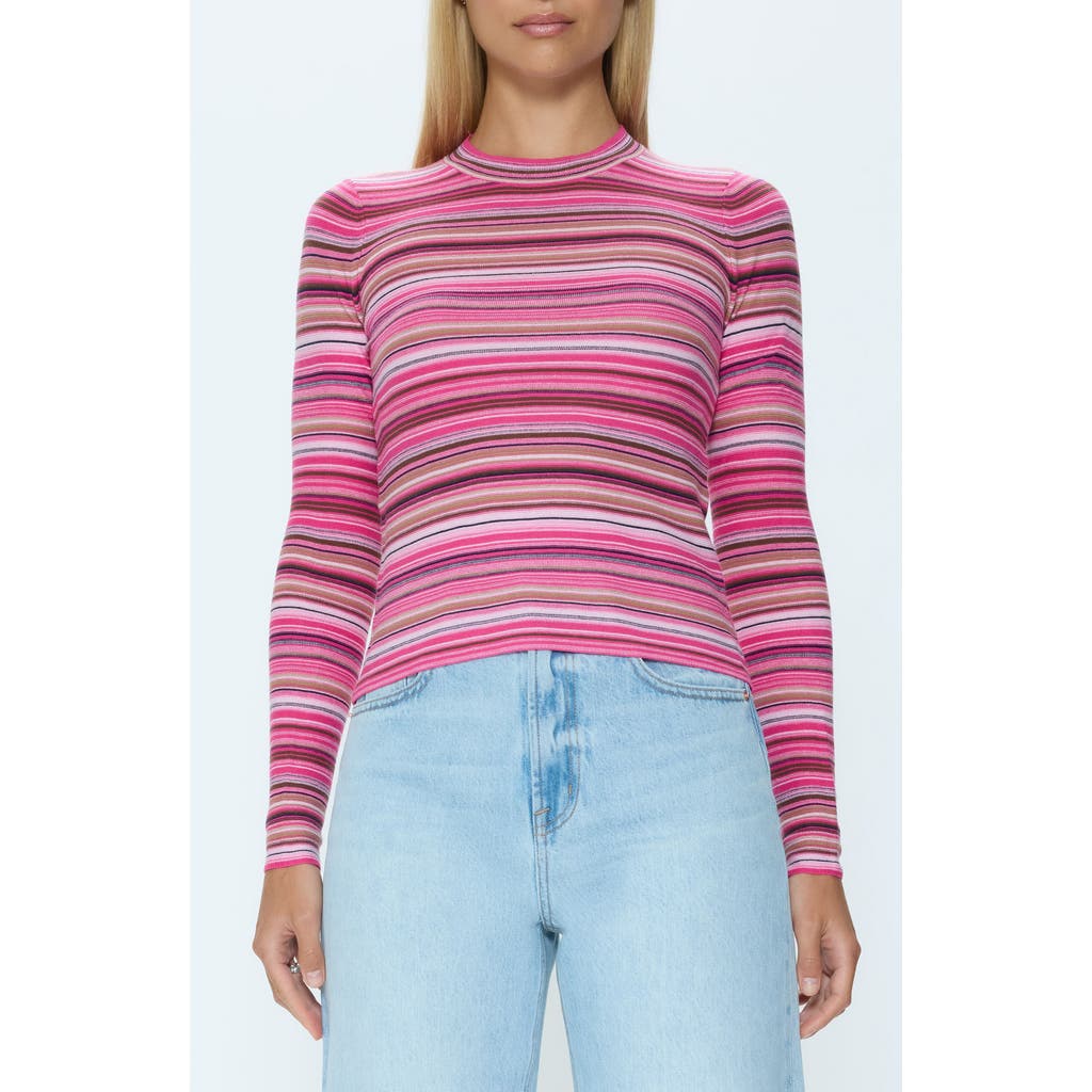 Pistola Madison Stripe Sweater in Pink Brown Multi at Nordstrom, Size X-Small
