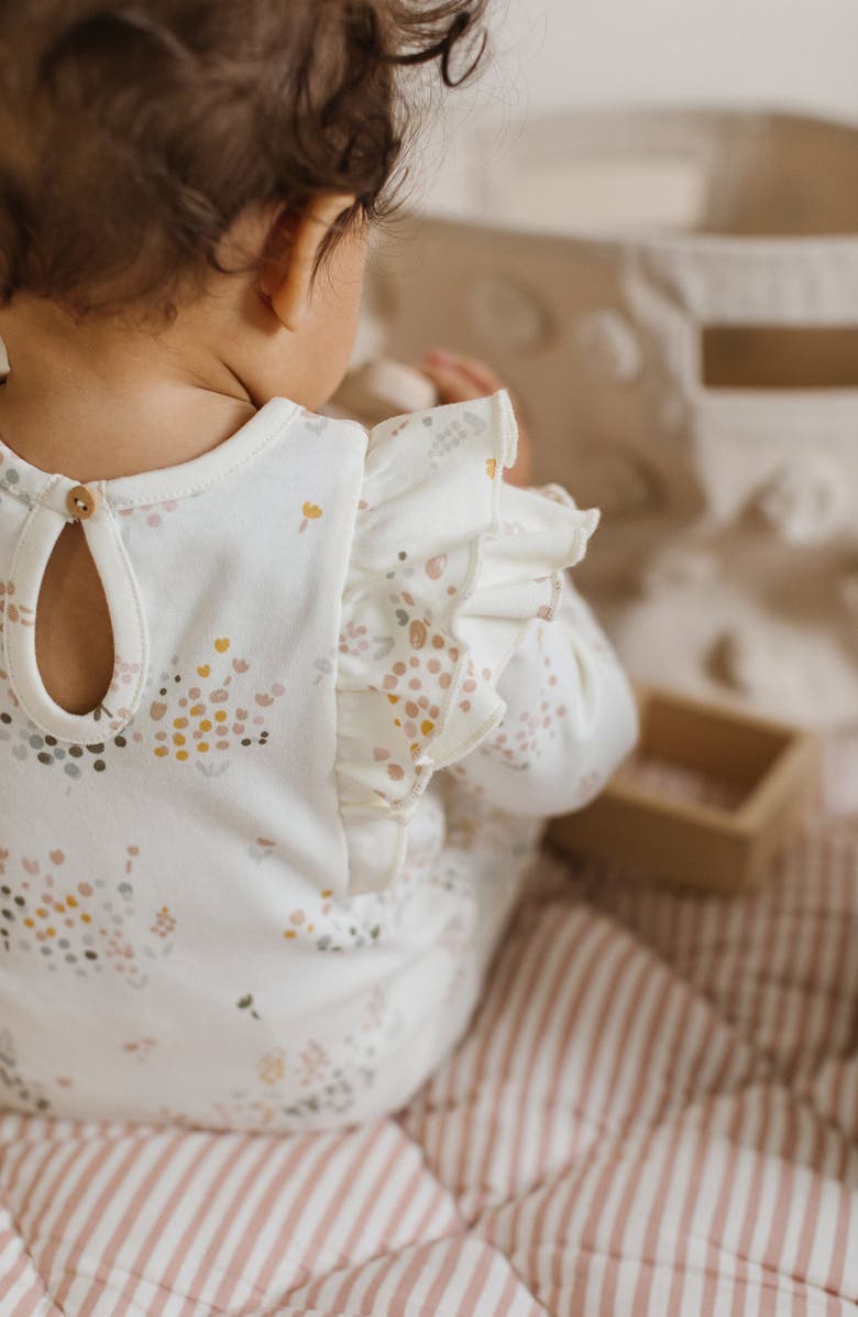 Pehr Flower Patch Organic Cotton Romper, Alternate, color, 