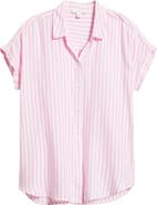 beachlunchlounge Kenzie Stripe Short Sleeve Button-Up Shirt