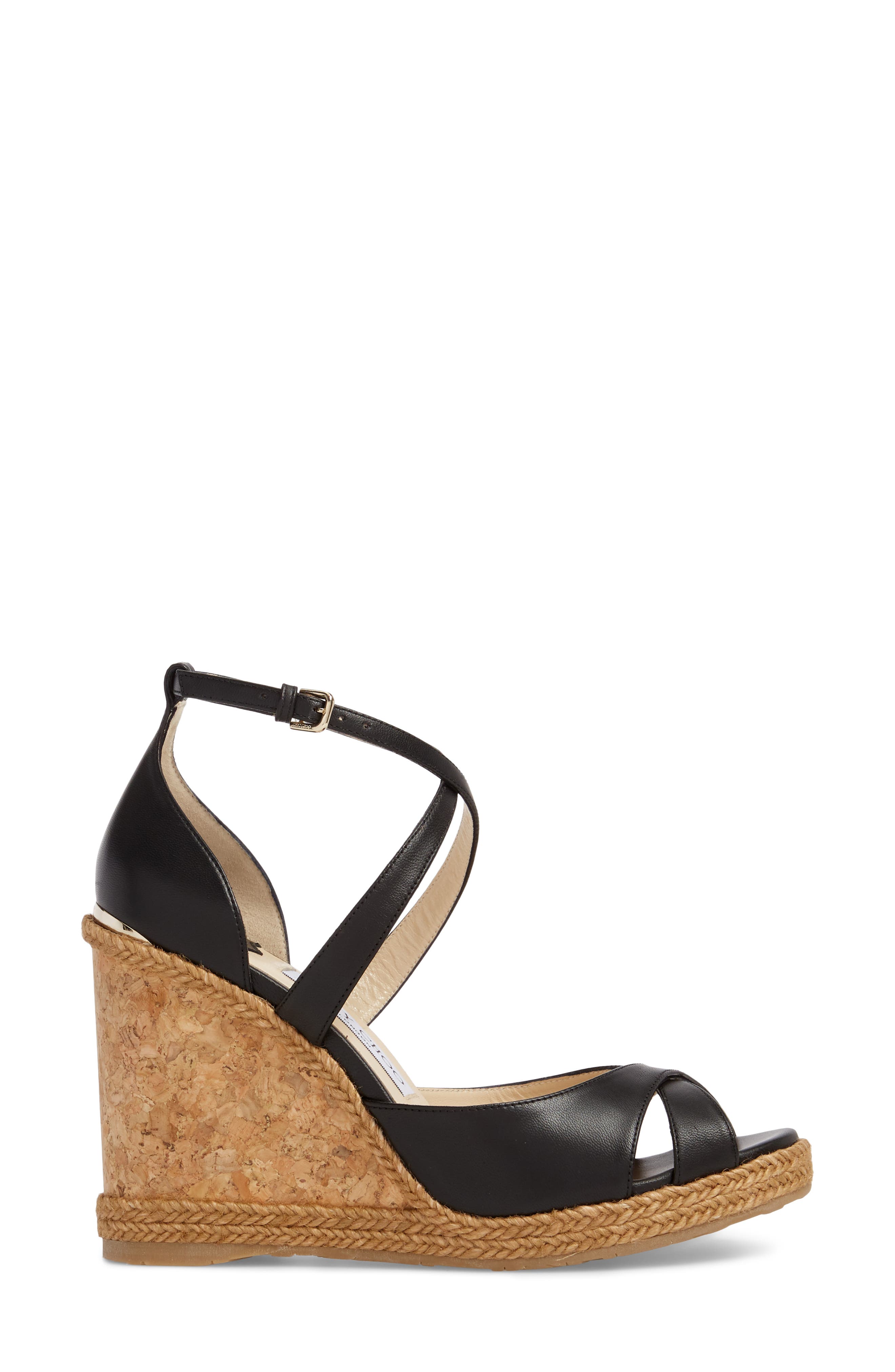 Alanah Espadrille Wedge Sandal, Alternate, color, BLACK
