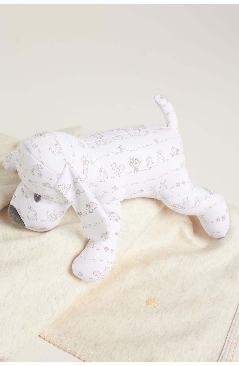 Babycottons In The Woods Dog Baby Rattle T, Alternate, color, Pink-&-White