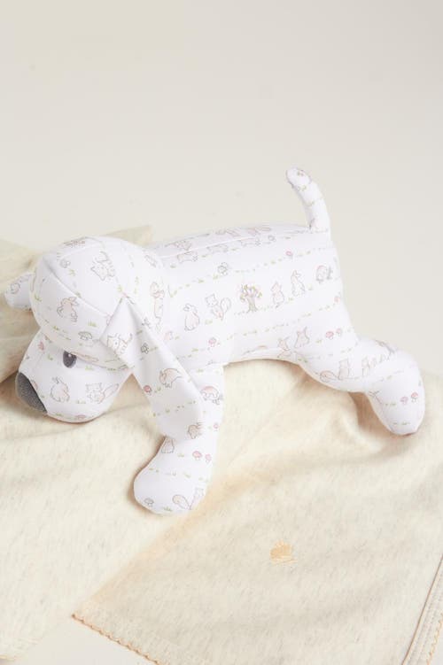 Babycottons In The Woods Dog Baby Rattle T In White
