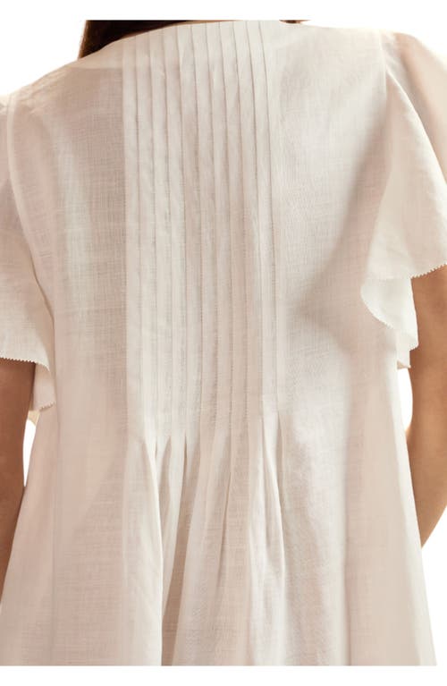 Cynthia Rowley Ramie Midi Pintuck Kaftan In White
