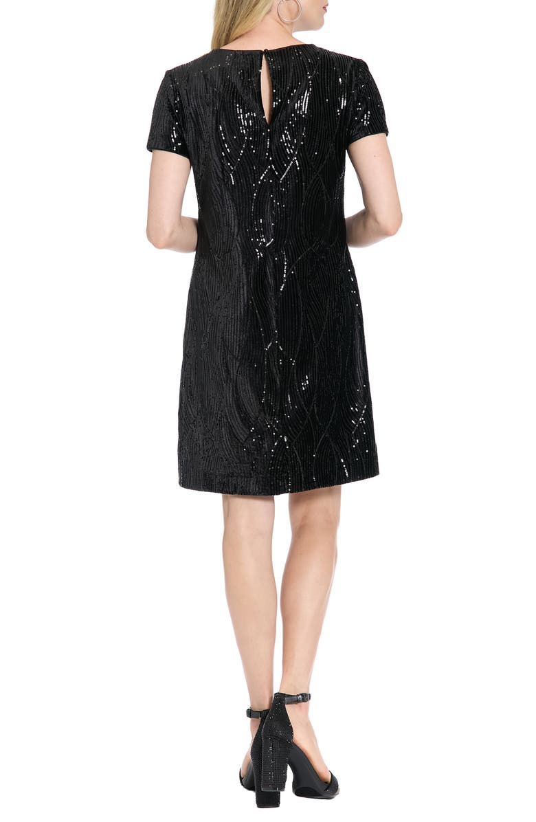 London Times Sequin T-Shirt Dress, Alternate, color, Black