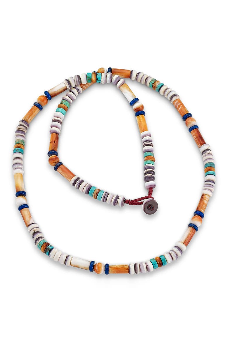 Beaded Shell Necklace, Main, color, WHITE MULTI
